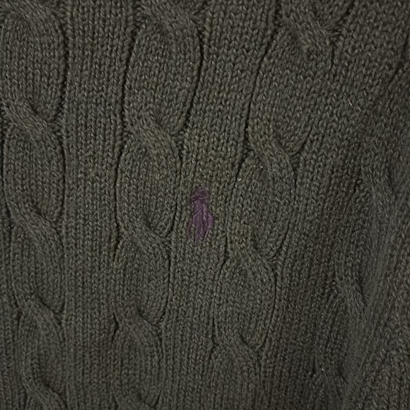 Polo Cable-Knit Cashmere Sweater Irish dark green large - Picture 7 of 8